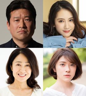 写真上段左より時計回りに、佐藤二朗、山本千尋、宮澤エマ、長野里美