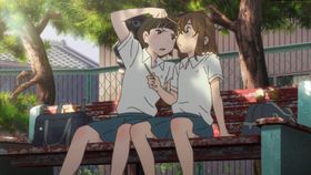 ムゲと頼子がよくしゃべっているこの赤いベンチも実在するもの