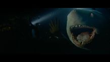 盲目のサメのビジュアルがなかなか不気味…(『海底47m 古代マヤの死の迷宮』)