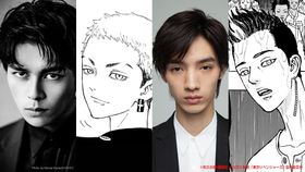 三ツ谷隆役の眞栄田郷敦(左)と半間修二役の清水尋也