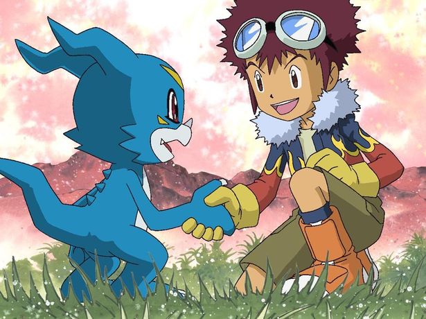 「～02」の主人公、本宮大輔とパートナーデジモンのブイモン