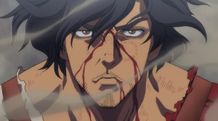 闘志をみなぎらせる表情のアウス