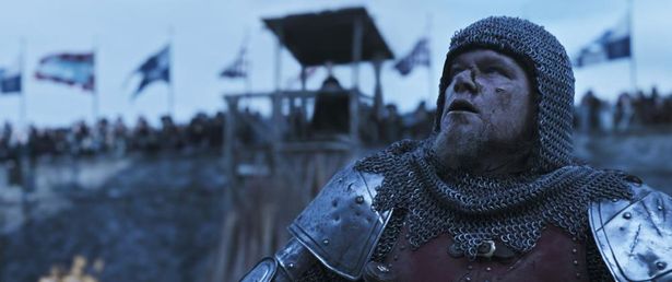 妻の訴えを聞き、ル・グリとの決闘に臨むジャン・ド・カルージュ