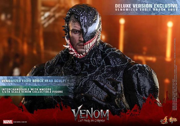 主人公エディがヴェノムへと変わる瞬間の頭部も付属！(「【ムービー・マスターピース】『ヴェノム：レット・ゼア・ビー・カーネイジ』1/6スケールフィギュア カーネイジ[ボーナスアクセサリー付き]」)