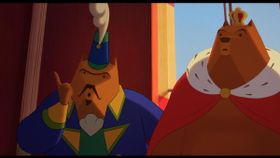 『シチリアを征服したクマ王国の物語』何やら難しい話をしている様子のレオンスと部下のサルペトル。