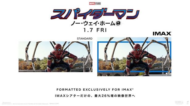 スパイダーマンがヴィランと戦う大迫力のシーンも“26％増”