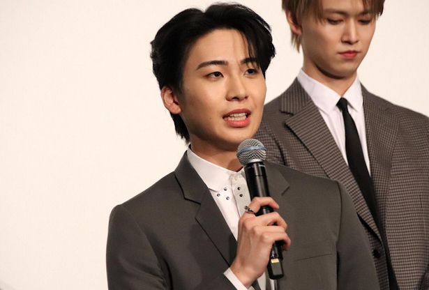 『JO1 THE MOVIE 『未完成』-Go to the TOP-』完成記念プレミア試写会に登壇した川尻蓮