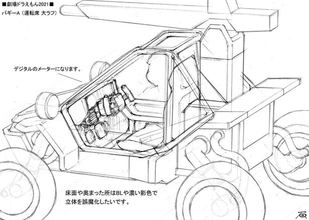 戦闘バギーAの運転席のラフ