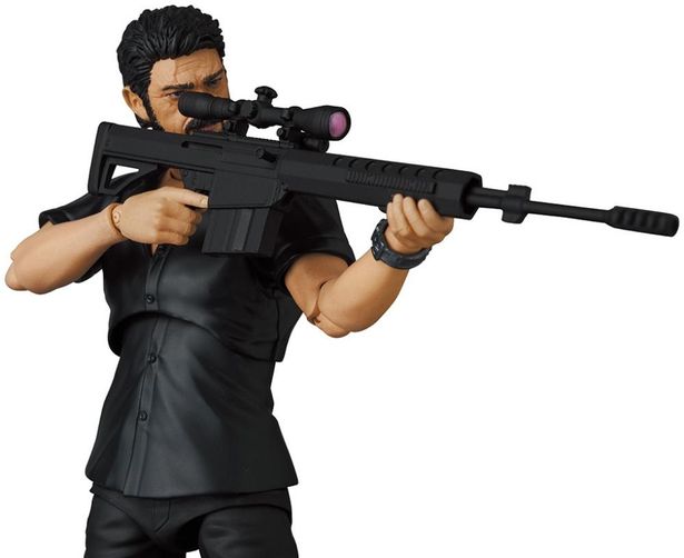 付属の武器と可動による銃を構えることもできる(「MAFEX WILLIAM "BILLY" BUTCHER」)