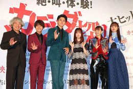 (左から)羽住英一郎監督、醍醐虎汰朗、眞栄田郷敦、橋本環奈、山本舞香、横田真悠が登壇