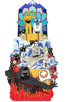 「スター・ウォーズ山笠」は高さ13メートルという巨大なもの
