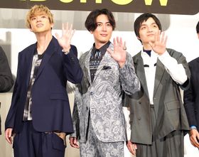  映画『BLUE GIANT』の舞台挨拶に登壇した山田裕貴、間宮祥太朗、岡山天音