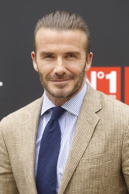 自ら手掛けるスキンケア用品のPRイベントに登場したベッカム