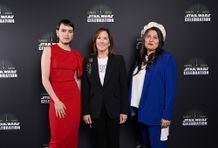 デイジー・リドリー、ルーカスフィルム社長のキャスリーン・ケネディ、新作映画を手掛けるシャルミーン・オベイド＝チノイ監督