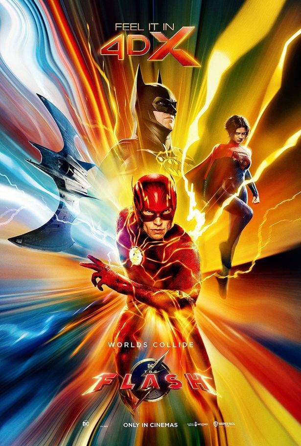 フラッシュ、バットマン、スーパーガールが集結する『ザ・フラッシュ』4DXポスター