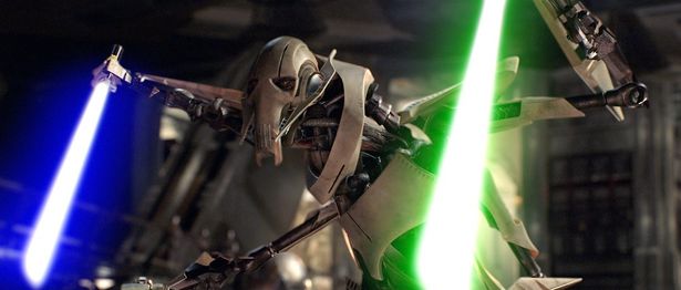 4本の腕を持ち、手数の多さで相手を圧倒するグリーヴァス将軍(『スター・ウォーズ／シスの復讐 (エピソード3)』)