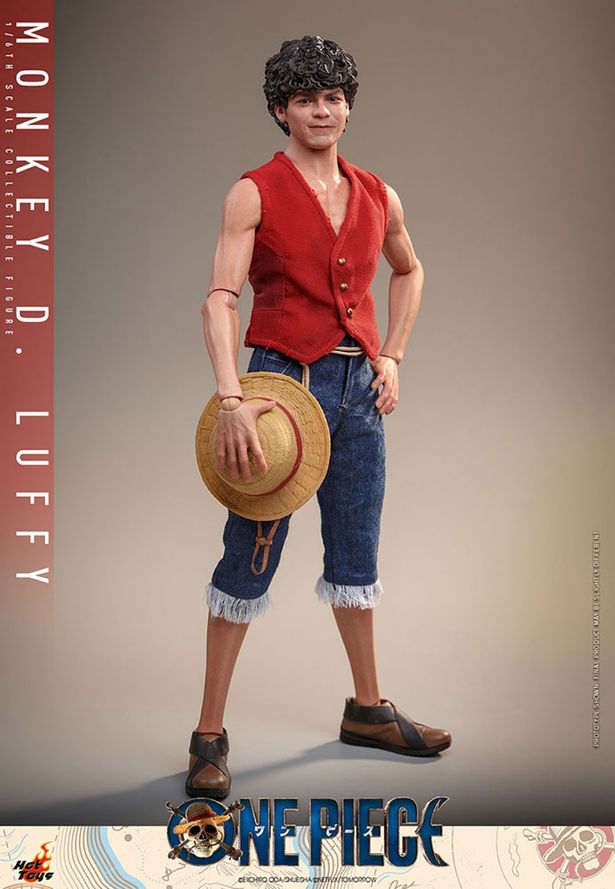 トレードマークの麦わら帽子は着脱できる(「【テレビ・マスターピース】『ONE PIECE』(Netflix)1/6スケールフィギュア モンキー・D・ルフィ」)