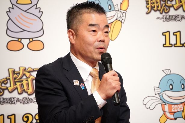 『翔んで埼玉 〜琵琶湖より愛を込めて〜』埼玉県と滋賀県への“謝罪”表敬会見に出席した三日月大造滋賀県知事