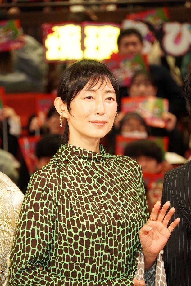 『映画 マイホームヒーロー』完成披露イベントに出席した木村多江