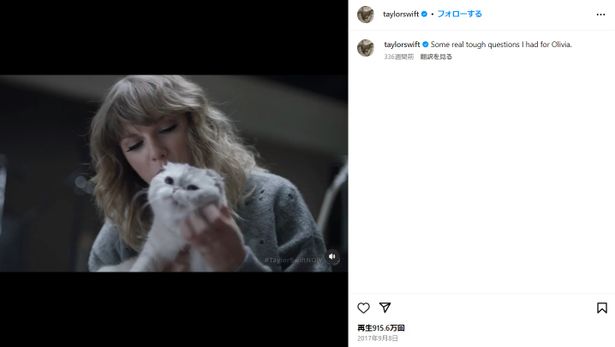 テイラー・スウィフトとその愛猫のオリヴィアの姿にインスパイアされたという