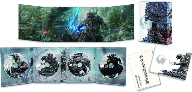 Blu-ray豪華版 4K Ultra HD Blu-ray 同梱4枚組には、モノクロ版『ゴジラ-1.0／C』、メイキング、公開記念特番などを収録。