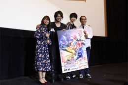 トークショーに駆け付けた(左から)松元環季、中村優一、桜田通、金田治監督