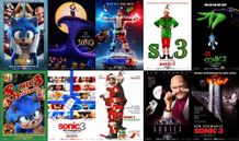 『ソニック × シャドウ TOKYO MISSION』とクリスマスの名作たちとのパロディポスター