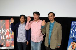 左から中島かずき、原恵一監督、MCを務めたアニメ評論家・氷川竜介