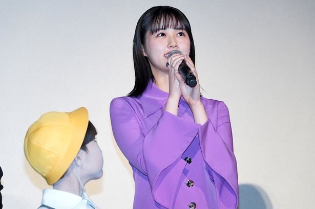 ツトムくんが見守るなか、映画をアピールした
