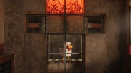 装置に入れられたニワトリの上に溶岩がなだれ込む溶岩チキン