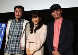 左から原恵一監督、作曲家の富貴晴美、トークショーの司会を務めた氷川竜介