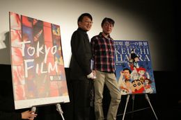 左から映画評論家の町山智浩、原恵一監督
