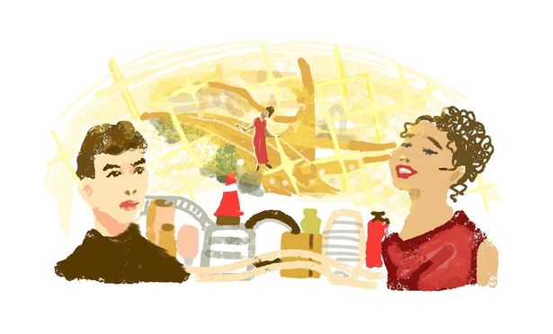 理想郷メガロポリスの構想に魅せられる神秘的なシーンを、五月女ケイ子が表現！