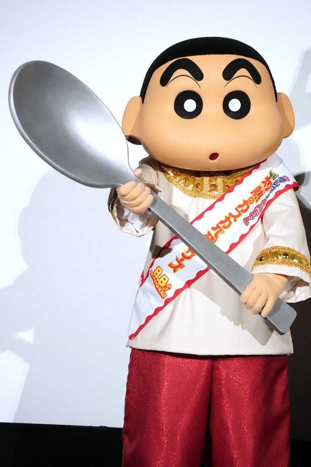 会場のお姉さんに「今度カレーを食べに行きましょう！」と声をかけたしんのすけ
