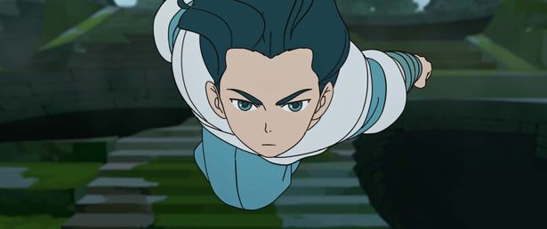 シャオヘイとフーシーのもとに、執行人ムゲンが現れる(『羅小黒戦記 ぼくが選ぶ未来』)