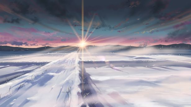 アニメ版ならではのファンタジックな風景表現が魅力(『秒速5センチメートル(2007)』)