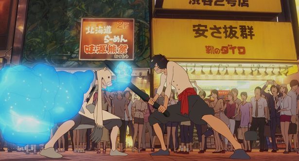 『バケモノの子』は人間界の「渋谷」とバケモノ界の「渋天街」の2つ場所を舞台にストーリーが展開される