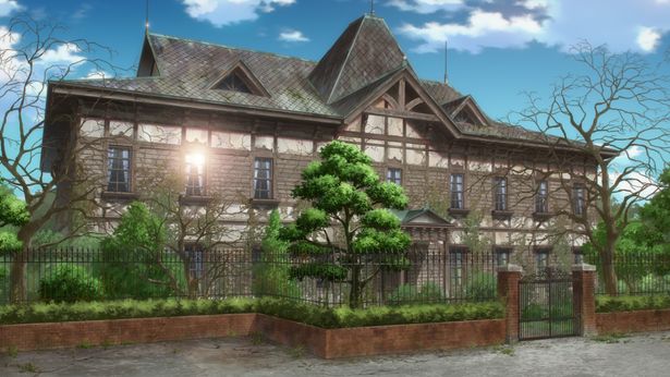 フランシュシュたちの本拠地である洋館(劇場版『ゾンビランドサガ ゆめぎんがパラダイス』)