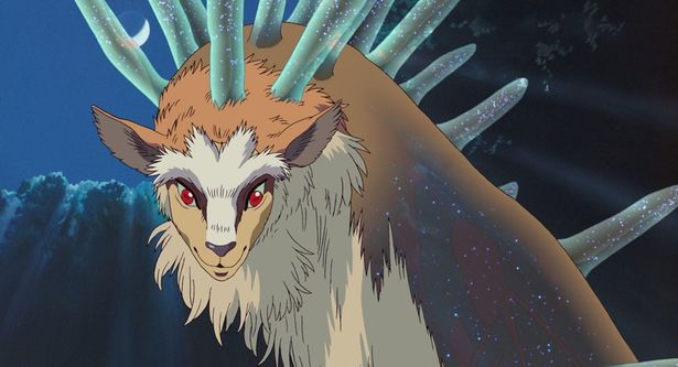 エボシたちの前で夜の姿になるシシ神