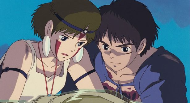 シシ神に首を返そうとするアシタカとサン