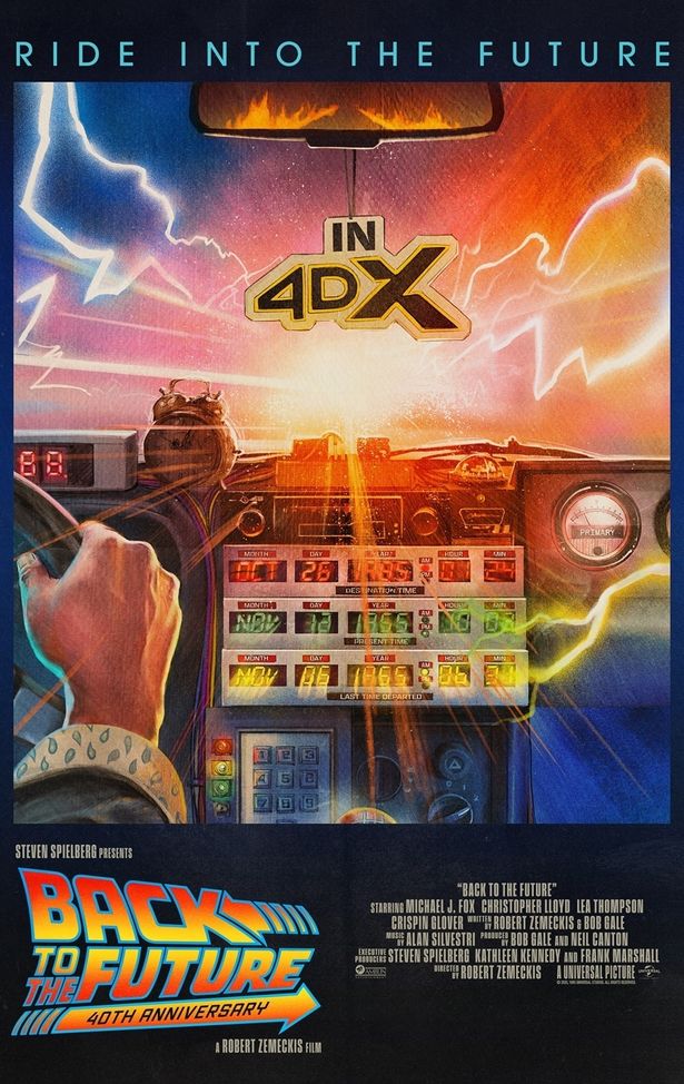 「RIDE INTO THE FUTURE」(未来へ乗り込め)というコピーが配された4DXビジュアル