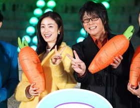 映画『ズートピア２』(12月5日公開) ZOOJOJI 大ヒット祈願イベントに登壇した上戸彩と森川智之。本作で再びバディを組む！