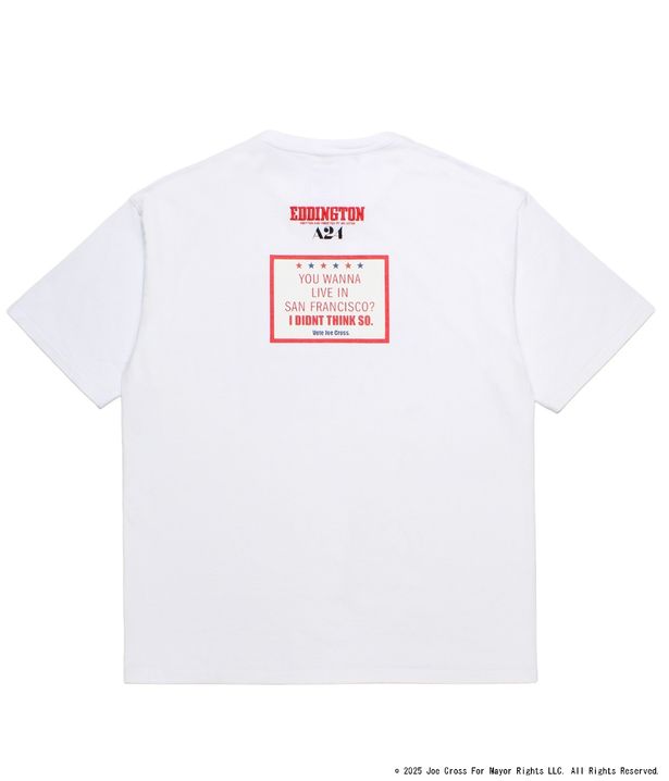 ジョーと劇中の言葉を大胆に配置したTシャツのWHITEの背面