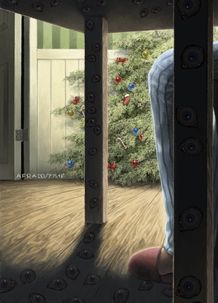 一見楽しそうなクリスマス…でもよく見ると無数の“目”が