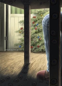 一見楽しそうなクリスマス…でもよく見ると無数の“目”が