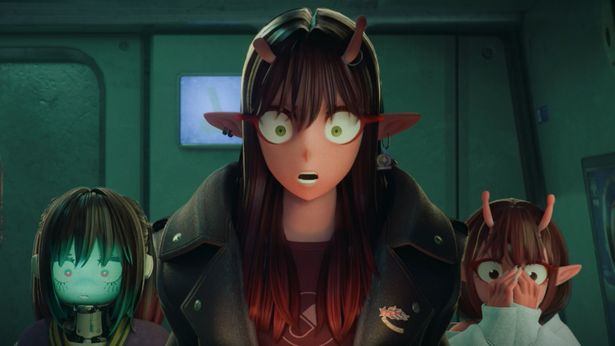 驚きの表情を浮かべるアカネら女子3人。いったい目線の先になにが…!?