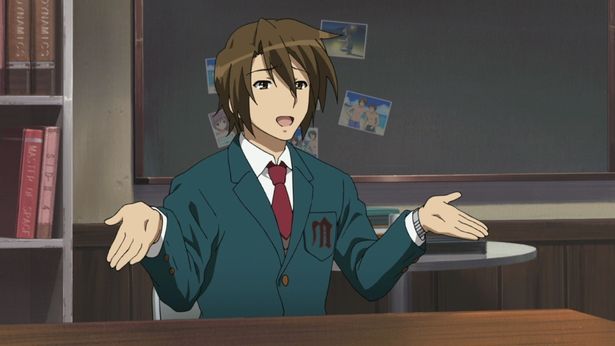 “謎の転校生”というだけで、ハルヒによってSOS団にスカウトされた古泉(劇場版『涼宮ハルヒの消失』)