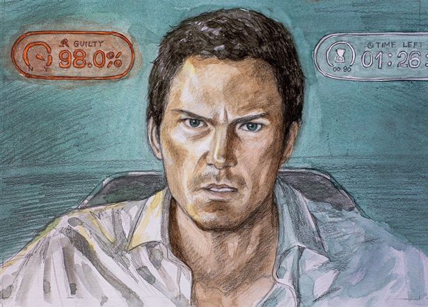 レイヴン刑事(クリス・プラット)の頭上には、“有罪率”と“タイムリミット”が…