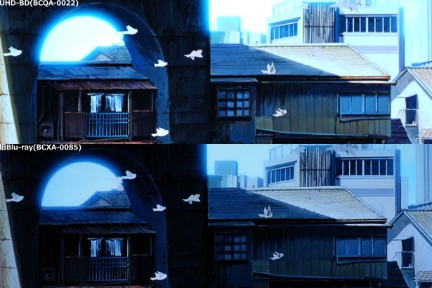 建物の線や、隙間から射す光もしっかりと眩しいものに