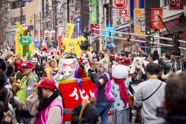 スタッフも化け猫姿で一体感がすごい！